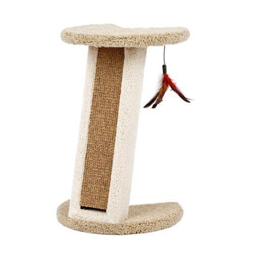 Urban Cat Corner Scratcher with Cardboard Insert & Feather Toy