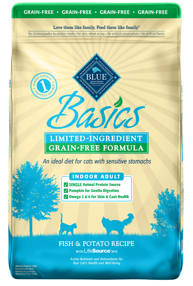 Blue Buffalo Basics Grain Free Adult Indoor Fish & Potato Recipe Dry Cat Food