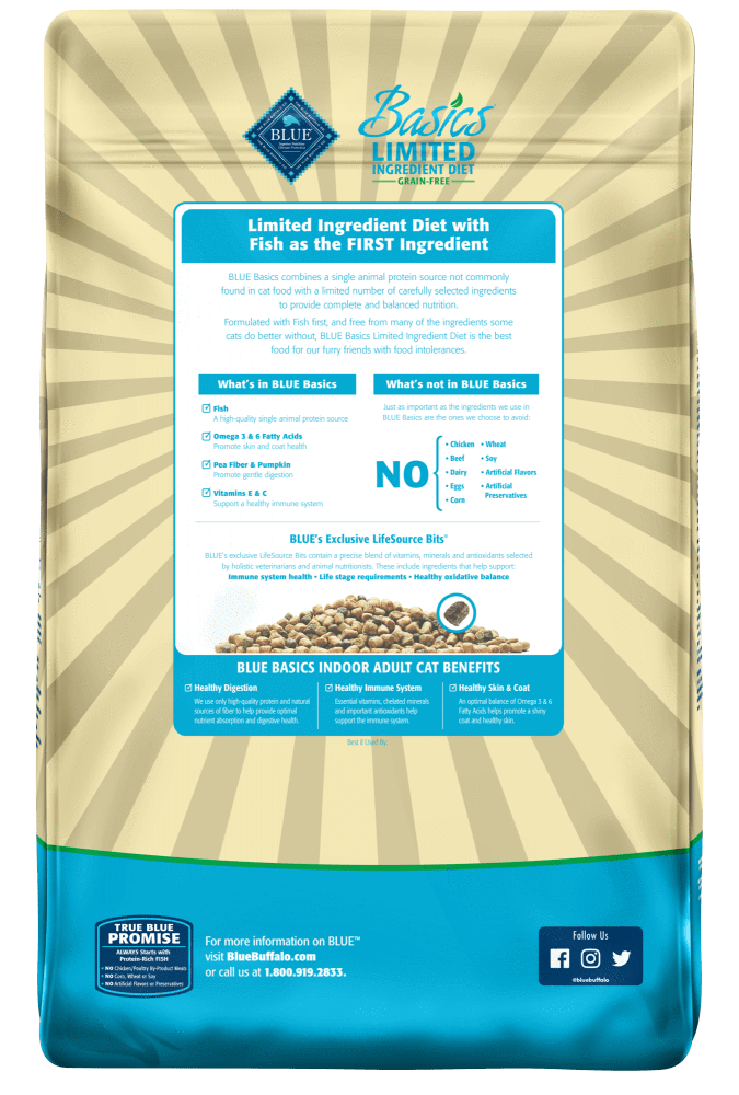 Blue Buffalo Basics Grain Free Adult Indoor Fish & Potato Recipe Dry Cat Food