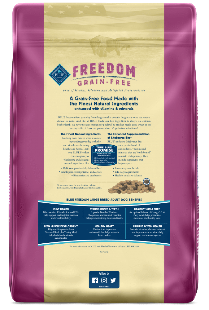 Blue Buffalo Freedom Large Breed Adult Beef Recipe Dry Dog Food