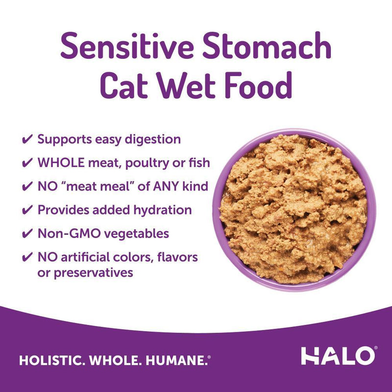 Halo Holistic Sensitive Stomach Grain Free Quail & Garden Greens Pate Canned Cat Food