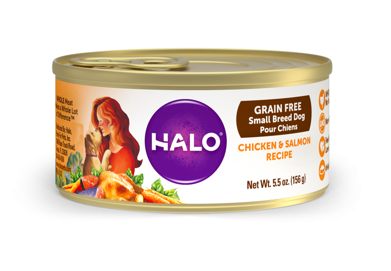 Halo Small Breed Grain Free Chicken & Salmon Recipe Canned Dog Food