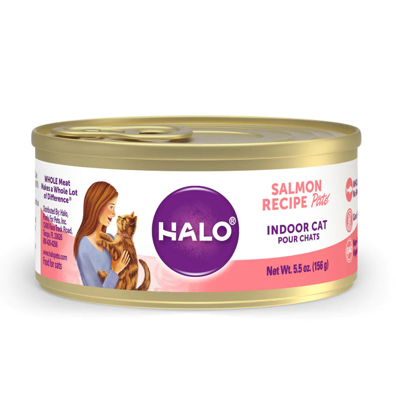 Halo Grain Free Indoor Cat Salmon Pate Canned Cat Food