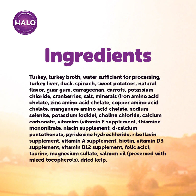Halo Grain Free Indoor Cat Turkey & Duck Pate Canned Cat Food