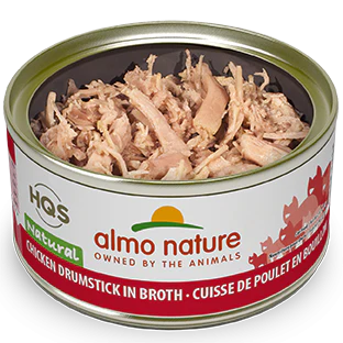 Almo Nature HQS Natural Cat Grain Free Chicken Drumstick In Broth Canned Cat Food