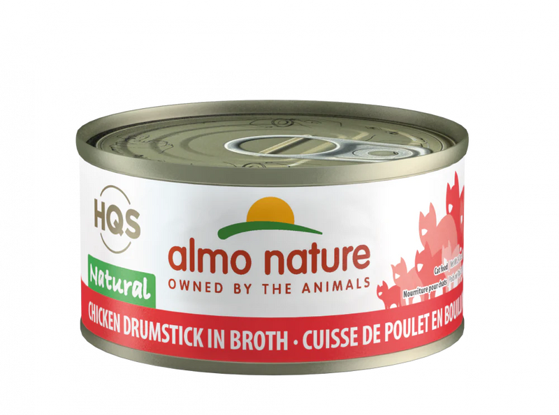 Almo Nature HQS Natural Cat Grain Free Chicken Drumstick In Broth Canned Cat Food