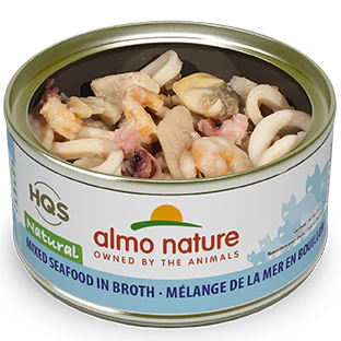Almo Nature HQS Natural Cat Grain Free Mixed Seafood In Broth Canned Cat Food