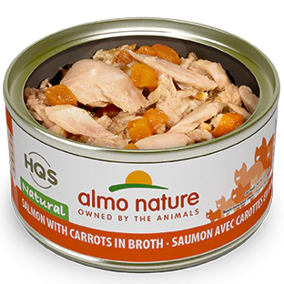 Almo Nature HQS Natural Cat Grain Free Salmon with Carrot In Broth Canned Cat Food