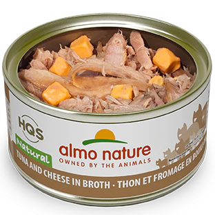 Almo Nature HQS Natural Cat Grain Free Tuna with Cheese In Broth Canned Cat Food
