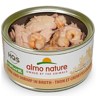 Almo Nature HQS Natural Cat Grain Free Tuna with Shrimp In Broth Canned Cat Food