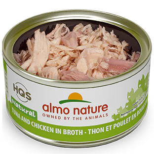 Almo Nature HQS Natural Cat Grain Free Tuna and Chicken In Broth Canned Cat Food