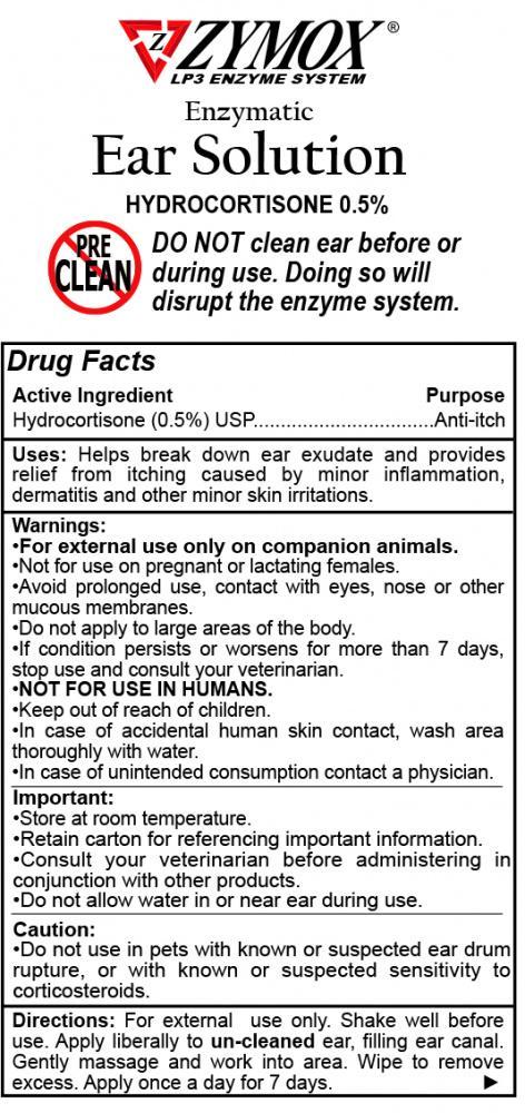 Zymox Enzymatic Ear Solution with Hydrocortisone for Dogs