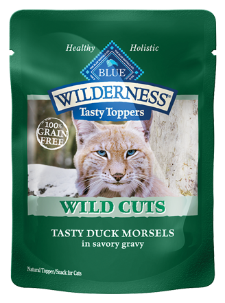 Blue Buffalo Wilderness Wild Cuts Tasty Toppers Tasty Duck Morsels in Savory Gravy Cat Food Pouch