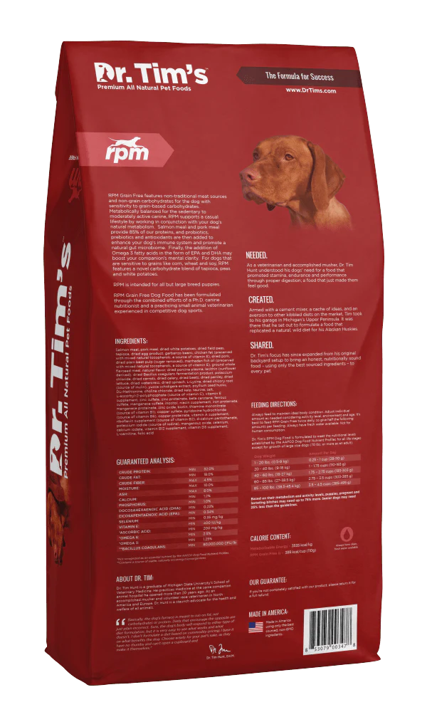 Dr. Tim's RPM Grain Free Salmon and Pork Formula Dry Dog Food