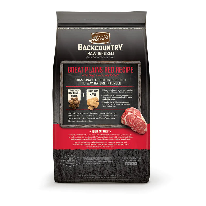 Merrick Backcountry Raw Infused Grain Free Great Plains Red Recipe Dry Dog Food