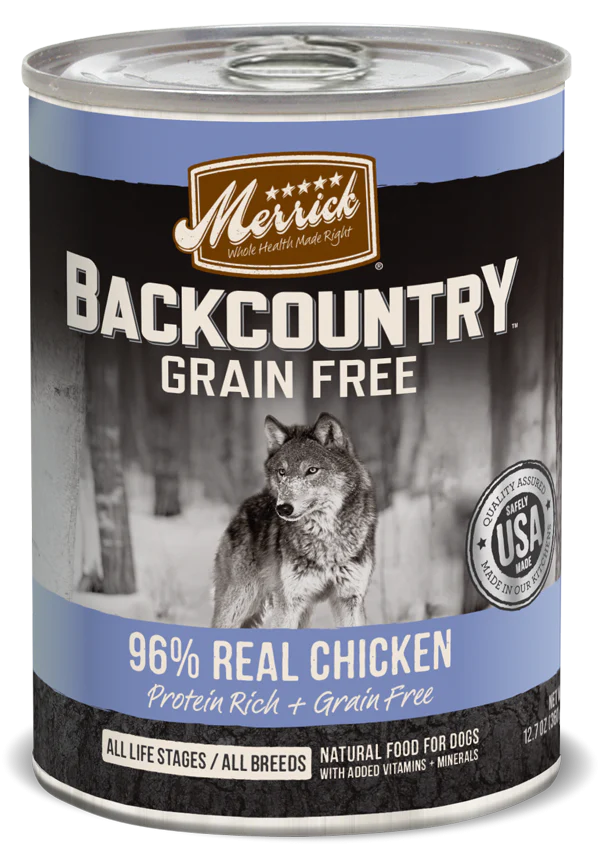 Merrick Backcountry Grain Free Backcountry 96% Chicken Recipe Canned Dog Food