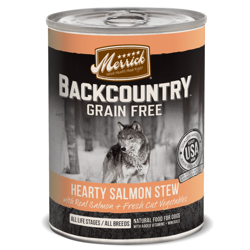 Merrick Backcountry Grain Free Hearty Salmon Stew Canned Dog Food