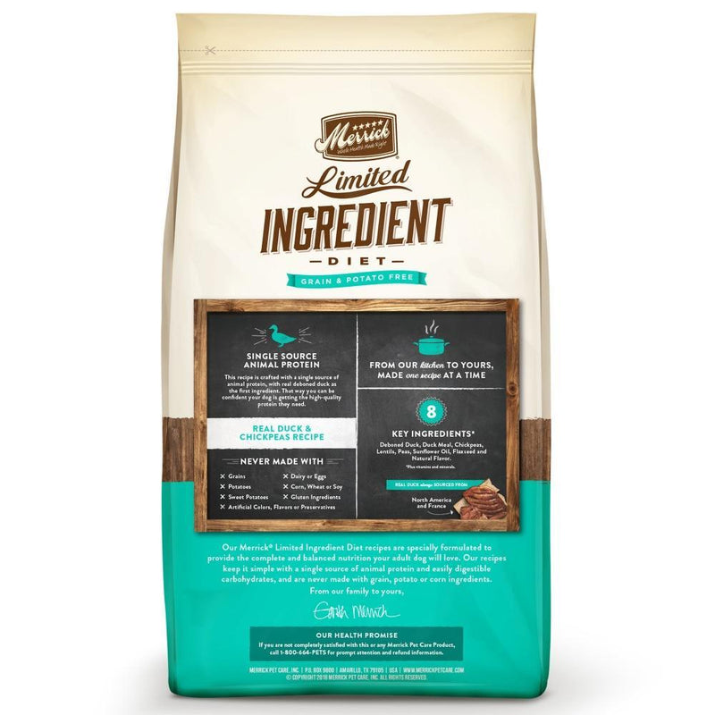 Merrick Limited Ingredient Diet Grain Free Real Duck & Chickpeas Recipe Dry Dog Food