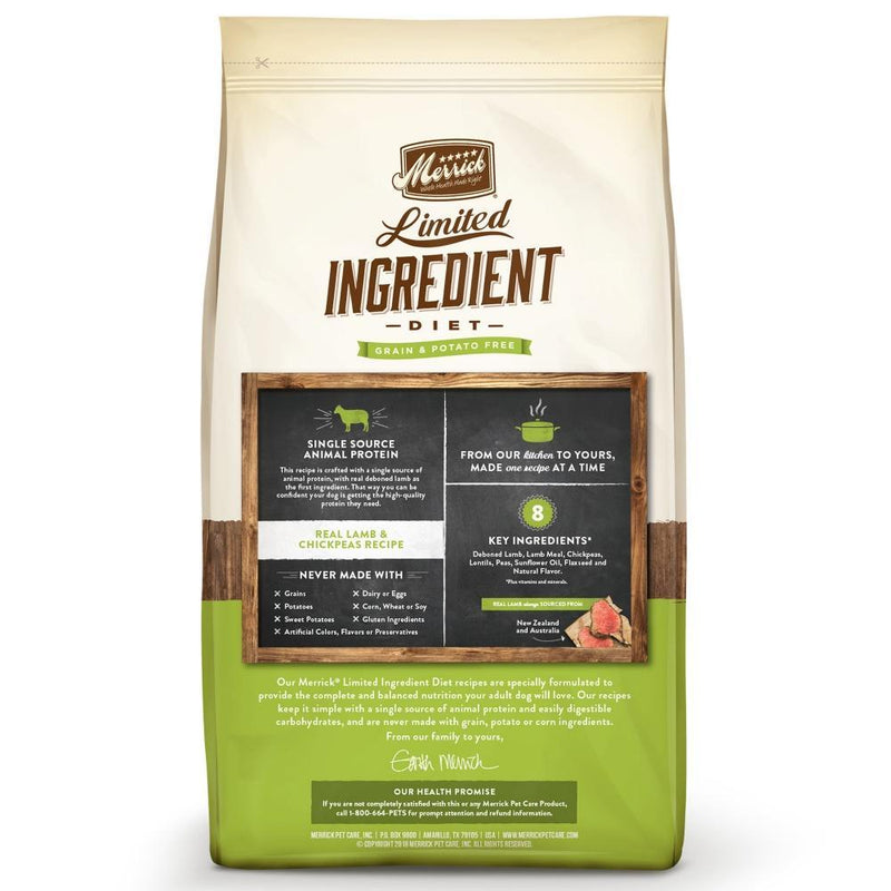 Merrick Limited Ingredient Diet Grain Free Real Lamb & Chickpeas Recipe Dry Dog Food