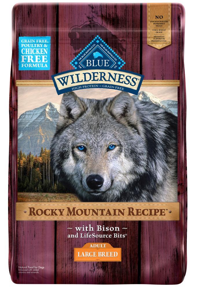 Blue Buffalo Wilderness Rocky Mountain Grain Free Natural Bison High Protein Recipe Adult Large Breed Dry Dog Food