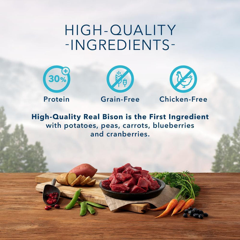 Blue Buffalo Wilderness Rocky Mountain Grain Free Natural Bison High Protein Recipe Adult Large Breed Dry Dog Food