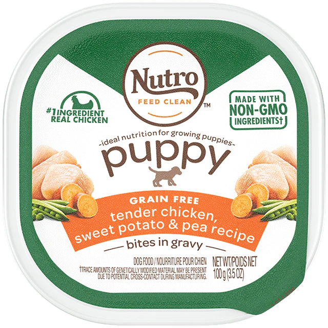 Nutro Puppy Tender Chicken & Rice Recipe Cuts In Gravy Dog Food Trays