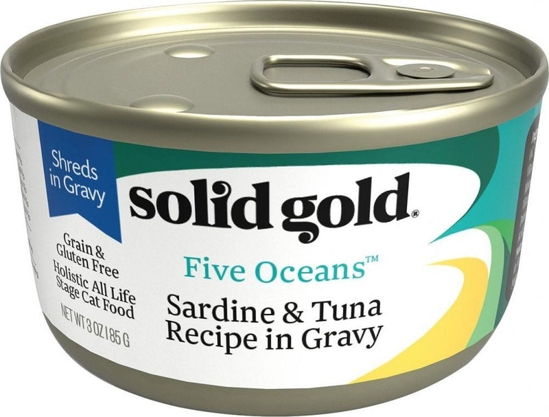 Solid Gold Five Oceans Grain Free Sardines & Tuna in Gravy Recipe Canned Cat Food