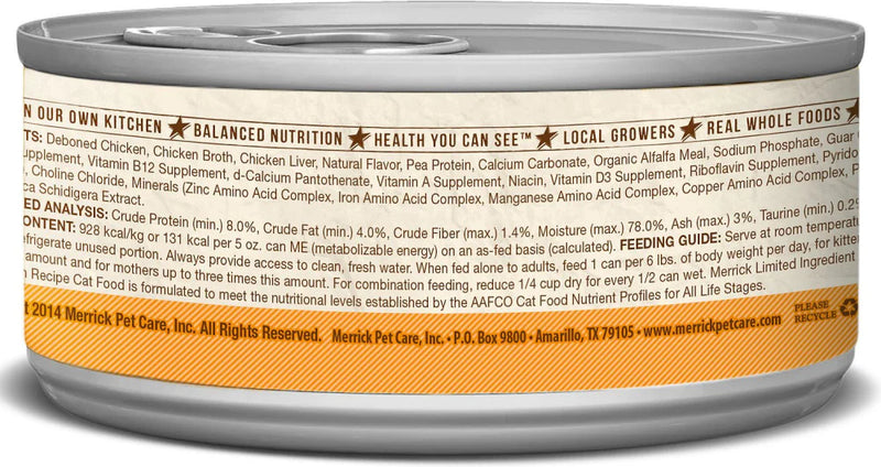 Merrick Limited Ingredient Diet Grain Free Real Chicken Pate Canned Cat Food
