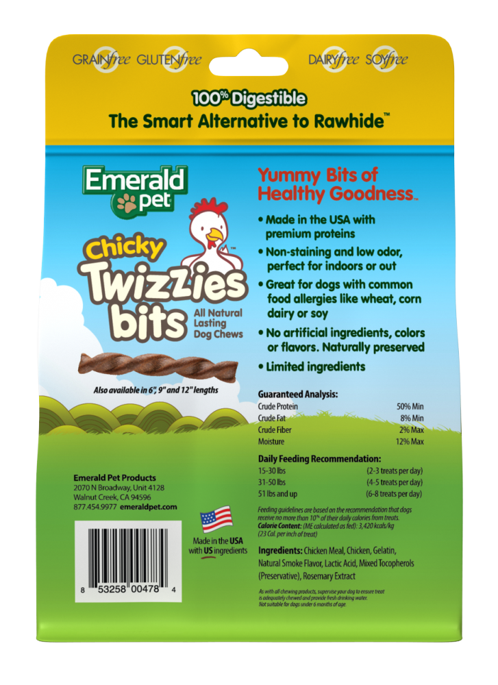 Emerald Pet Chicky Twizzies Bits Dog Treats