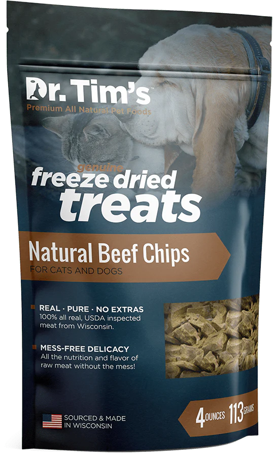 Dr. Tim's Freeze Dried Natural Beef Chips Dog and Cat Treats