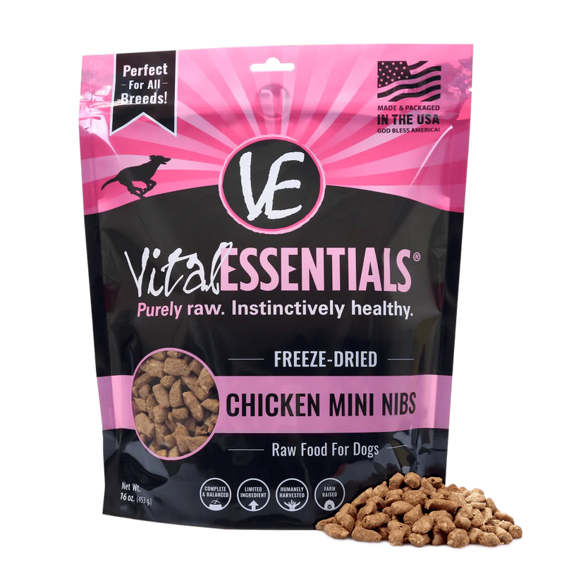 Vital Essentials Freeze Dried Grain Free Chicken Mini Nibs Entree for Dogs Food