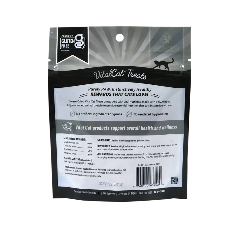 Vital Essentials Vital Cat Freeze Dried Grain Free Rabbit Bites Cat Treats