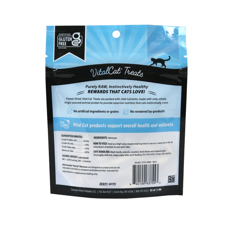 Vital Essentials Vital Cat Freeze Dried Grain Free Minnows Cat Treats