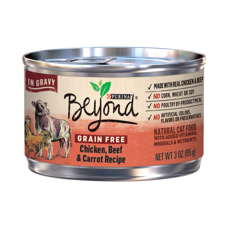 Purina Beyond Grain-Free Chicken, Beef & Carrot Recipe in Gravy Canned Cat Food