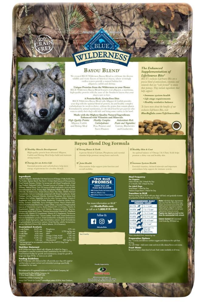 Blue Buffalo Wilderness Grain Free Natural Bayou Blend with Alligator & Catfish Dry Dog Food
