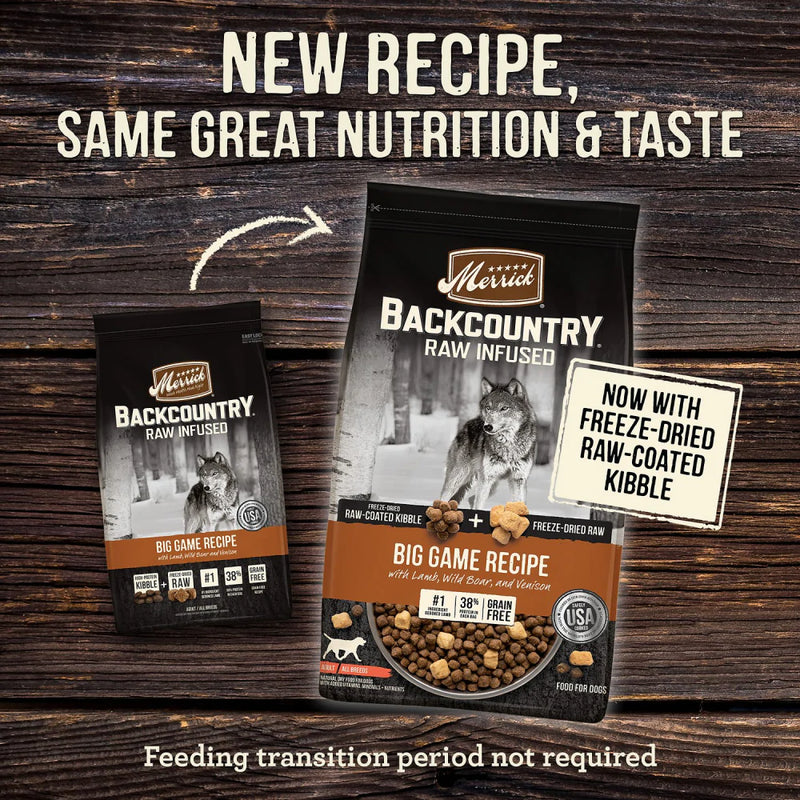 Merrick Backcountry Raw Infused Grain Free Big Game Recipe Dry Dog Food