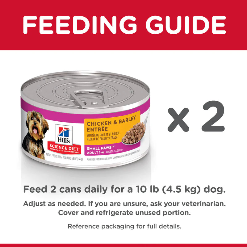 Hill's Science Diet Small Paws Chicken & Barley Entree Canned Dog Food