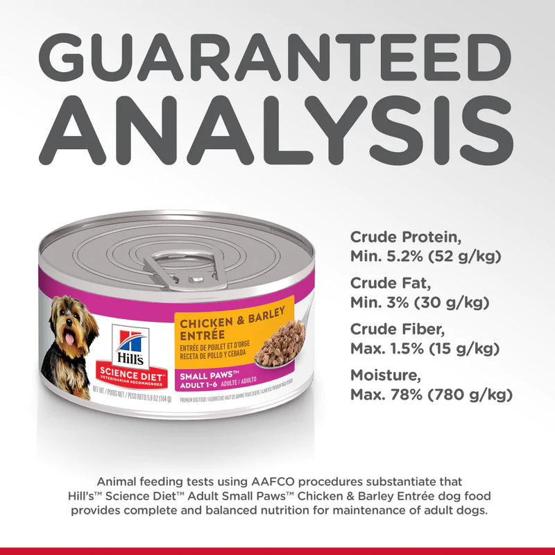 Hill's Science Diet Small Paws Chicken & Barley Entree Canned Dog Food