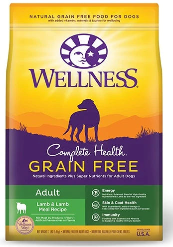 Wellness Grain-Free Complete Health Adult Lamb & Lamb Meal Recipe Dry Dog Food