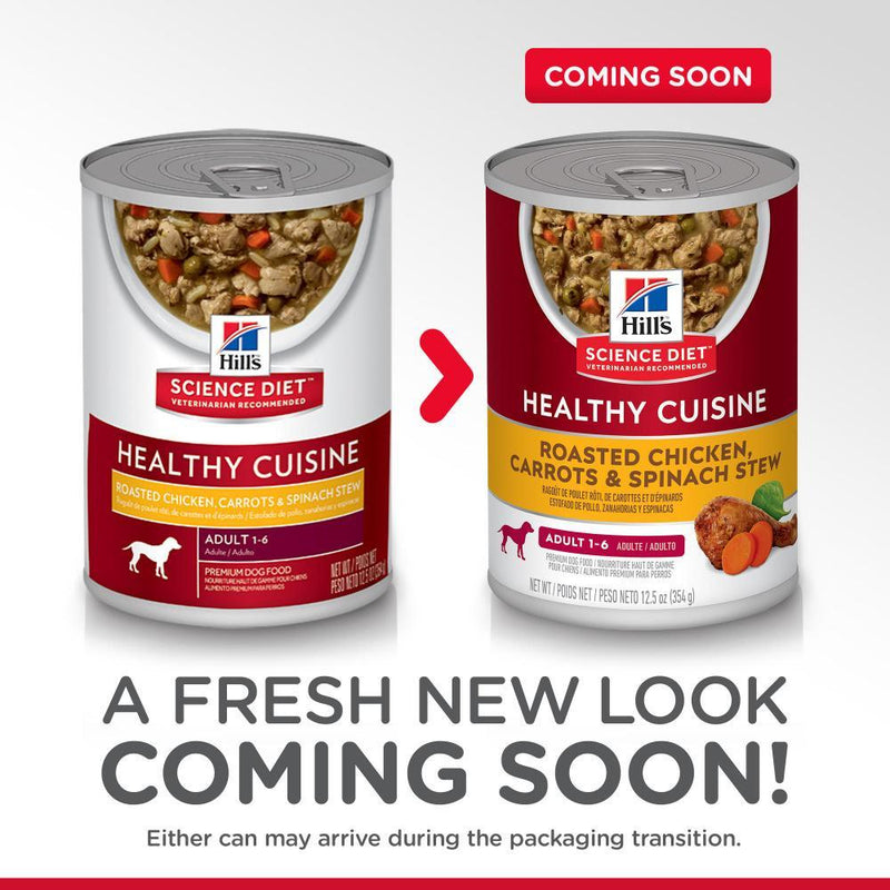 Hill's Science Diet Healthy Cuisine Adult 7+ Roasted Chicken, Carrots, & Spinach Stew Canned Dog Food