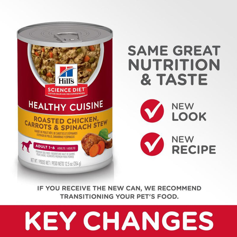 Hill's Science Diet Healthy Cuisine Adult 7+ Roasted Chicken, Carrots, & Spinach Stew Canned Dog Food
