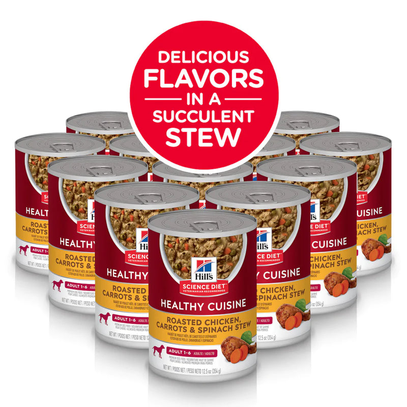 Hill's Science Diet Healthy Cuisine Adult Roasted Chicken, Carrots, & Spinach Canned Dog Food