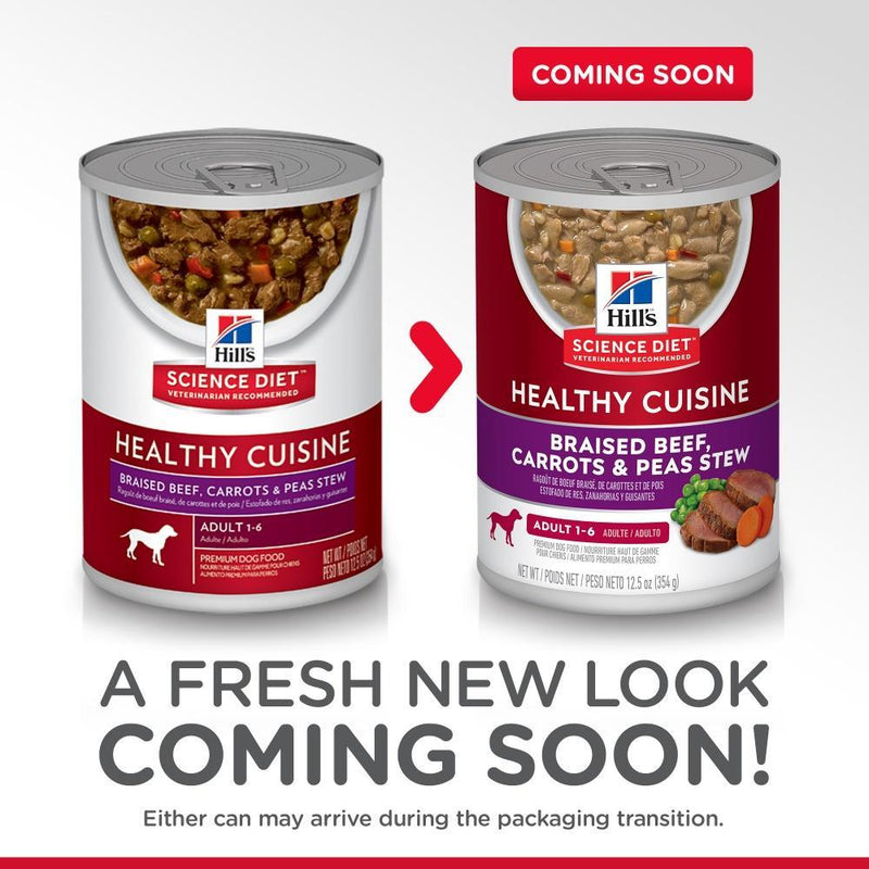 Hill's Science Diet Healthy Cuisine Adult Braised Beef, Carrots, & Peas Stew Canned Dog Food