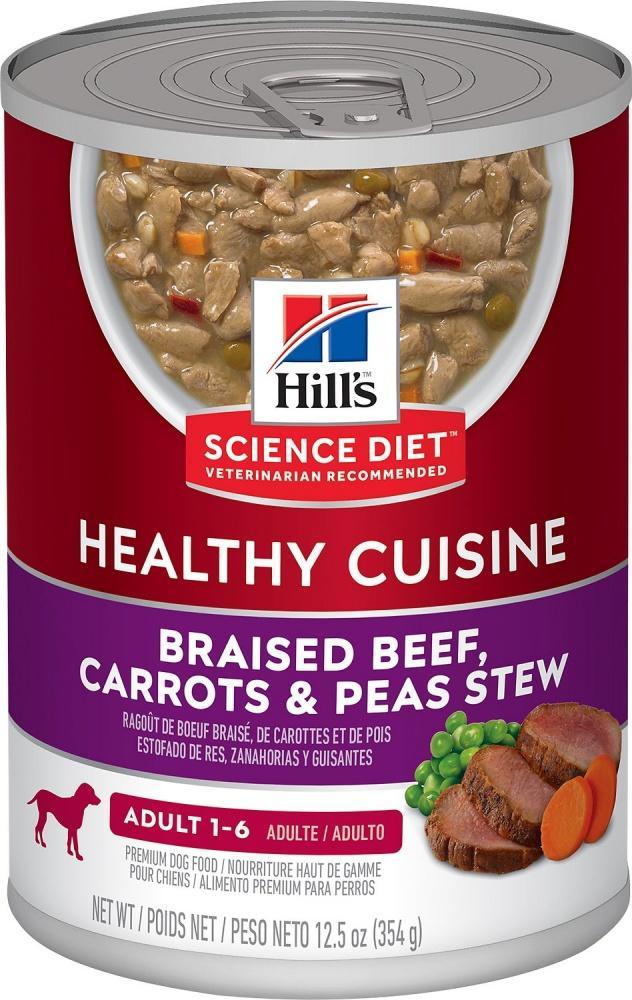 Hill's Science Diet Healthy Cuisine Adult Braised Beef, Carrots, & Peas Stew Canned Dog Food