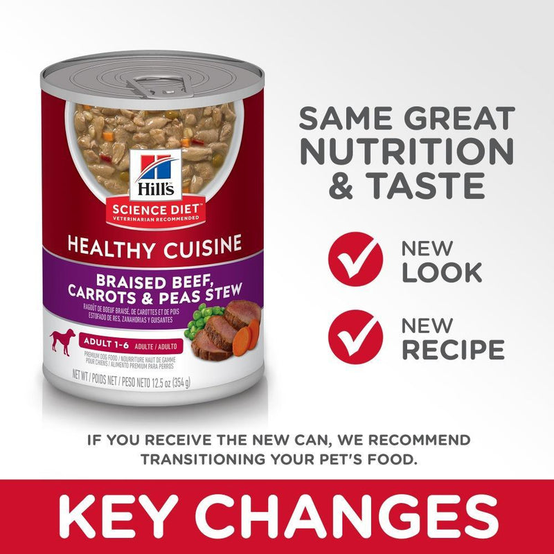 Hill's Science Diet Healthy Cuisine Adult Braised Beef, Carrots, & Peas Stew Canned Dog Food