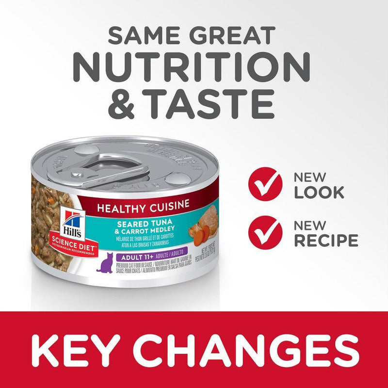 Hill's Science Diet Healthy Cuisine Adult 11+ Seared Tuna & Carrot Medley Canned Cat Food
