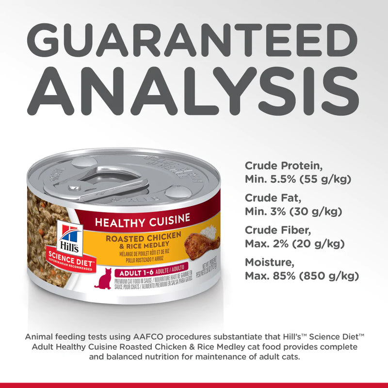 Hill's Science Diet Healthy Adult Cuisine Roasted Chicken & Rice Medley Canned Cat Food