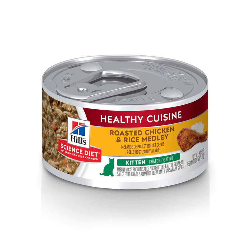 Hill's Science Diet Healthy Cuisine Kitten Roasted Chicken & Rice Medley Canned Cat Food