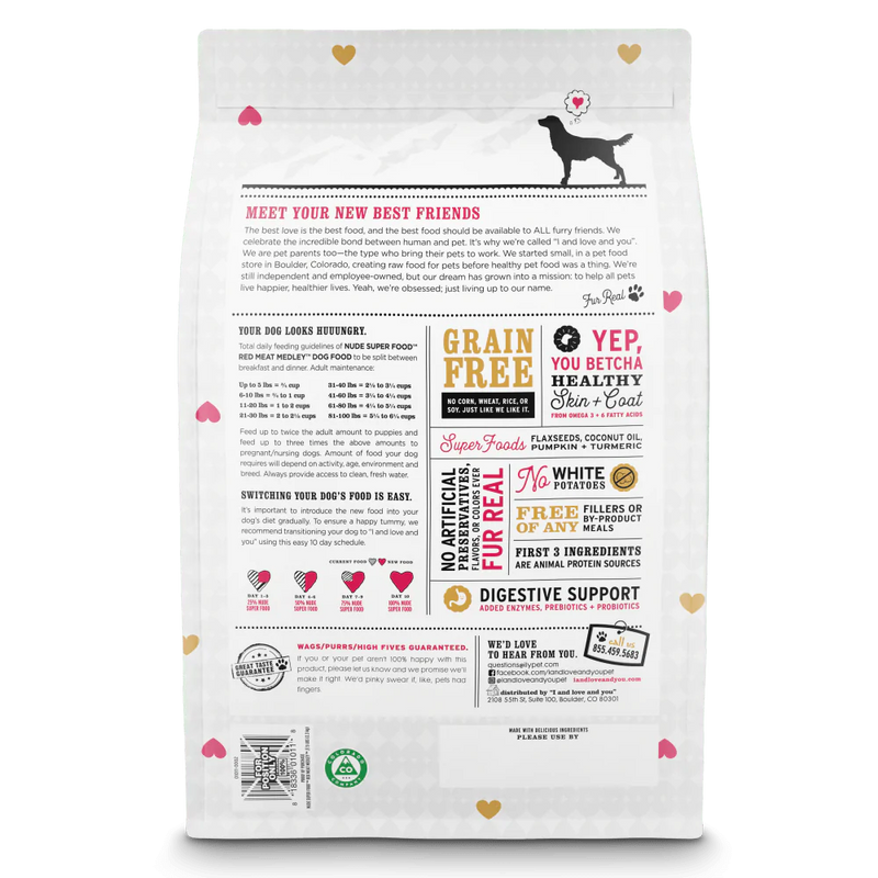 I and Love and You Grain Free Nude Super Food Red Meat Medley Dry Dog Food