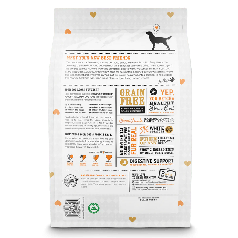 I and Love and You Grain Free Nude Super Food Poultry Palooza Dry Dog Food